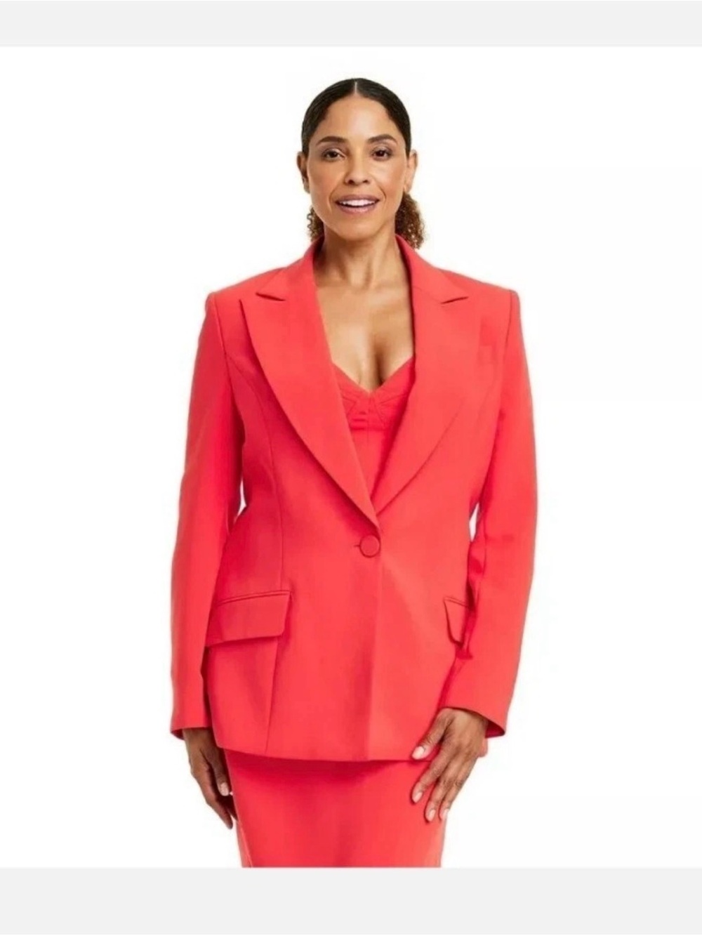 Sergio Hudson x Target Blazer 1X Orange Power Blazer Work Chic, NWT Plus Size